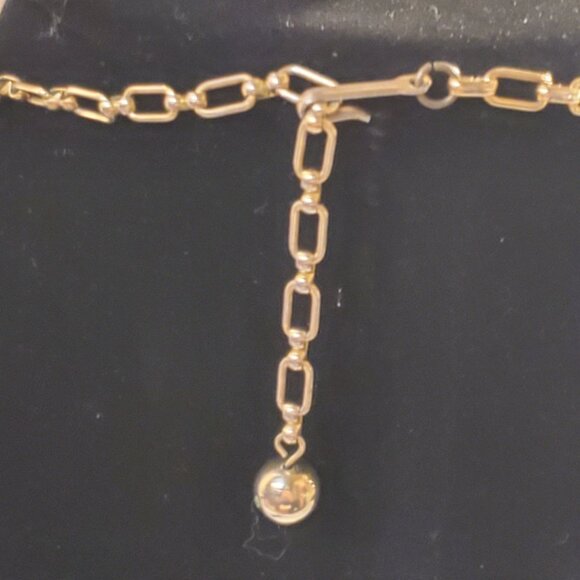 Vintage Thermoset Lucite Choker Necklace Earrings Set Orange Oval Gold Tone - Picture 10 of 12